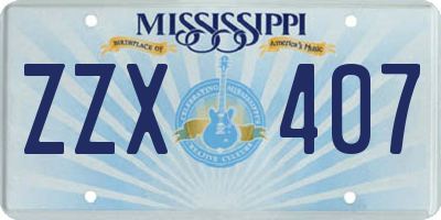 MS license plate ZZX407