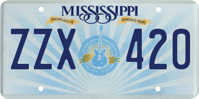 MS license plate ZZX420