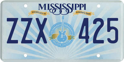 MS license plate ZZX425