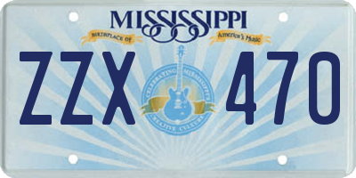 MS license plate ZZX470
