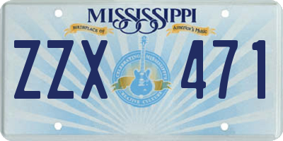 MS license plate ZZX471