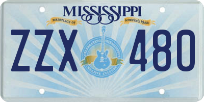 MS license plate ZZX480