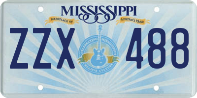 MS license plate ZZX488