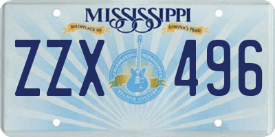 MS license plate ZZX496