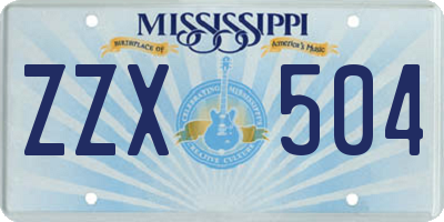 MS license plate ZZX504