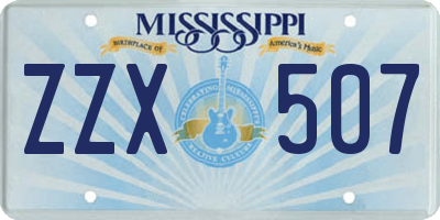 MS license plate ZZX507
