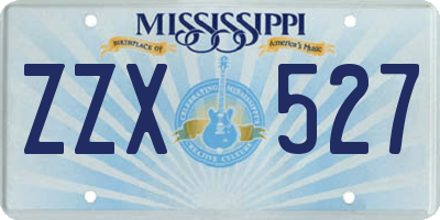 MS license plate ZZX527