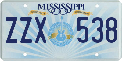 MS license plate ZZX538