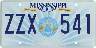 MS license plate ZZX541
