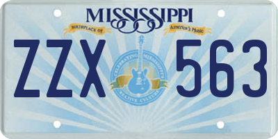 MS license plate ZZX563