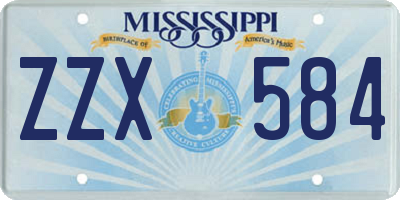MS license plate ZZX584