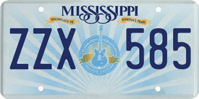 MS license plate ZZX585
