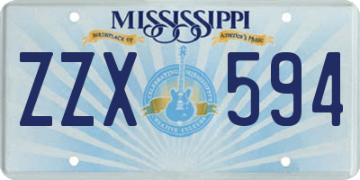 MS license plate ZZX594