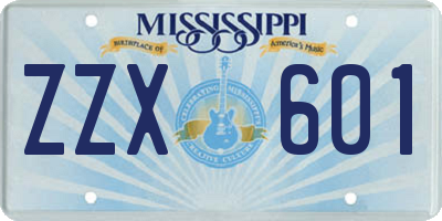MS license plate ZZX601