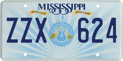 MS license plate ZZX624