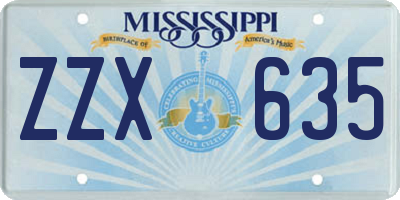 MS license plate ZZX635