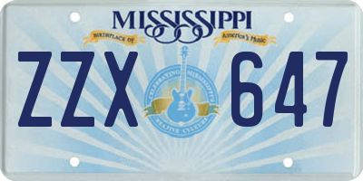 MS license plate ZZX647