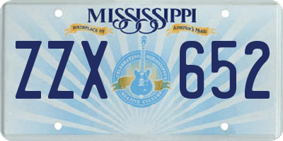 MS license plate ZZX652