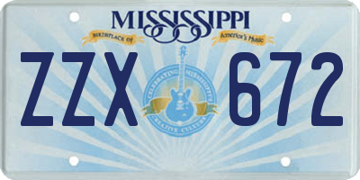 MS license plate ZZX672