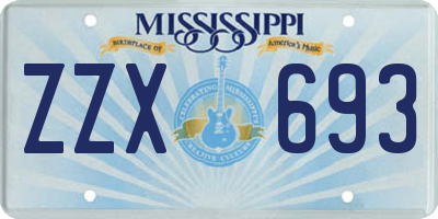 MS license plate ZZX693