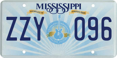 MS license plate ZZY096