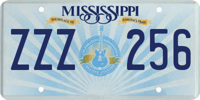 MS license plate ZZZ256