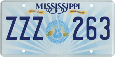MS license plate ZZZ263