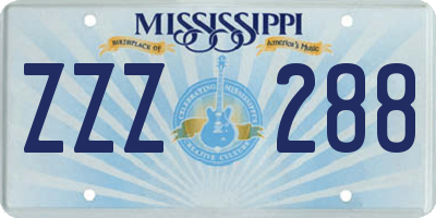 MS license plate ZZZ288
