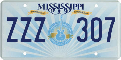 MS license plate ZZZ307
