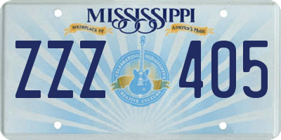 MS license plate ZZZ405