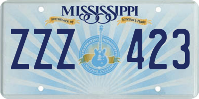 MS license plate ZZZ423