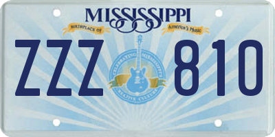 MS license plate ZZZ810