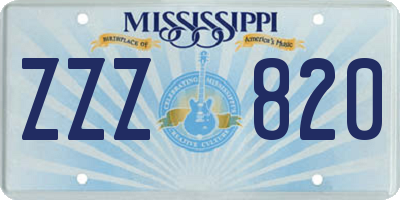 MS license plate ZZZ820