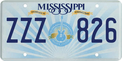 MS license plate ZZZ826