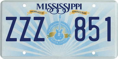 MS license plate ZZZ851