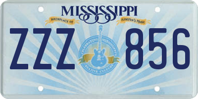 MS license plate ZZZ856