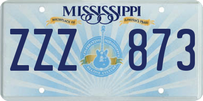 MS license plate ZZZ873