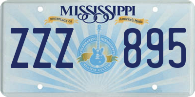 MS license plate ZZZ895