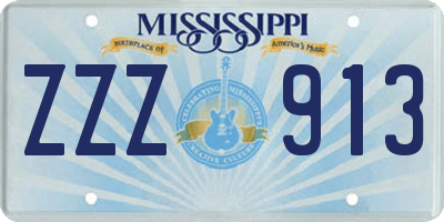 MS license plate ZZZ913
