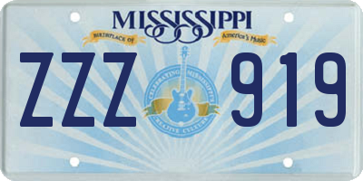 MS license plate ZZZ919