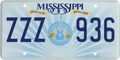 MS license plate ZZZ936