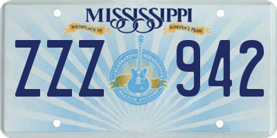 MS license plate ZZZ942
