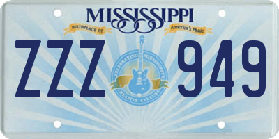 MS license plate ZZZ949