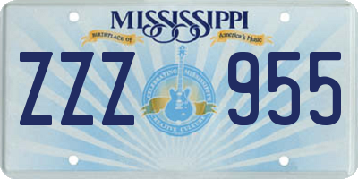 MS license plate ZZZ955