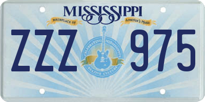 MS license plate ZZZ975