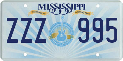 MS license plate ZZZ995
