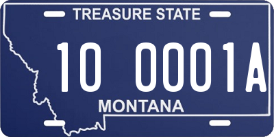 MT license plate 100001A
