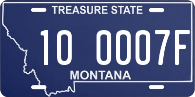 MT license plate 100007F