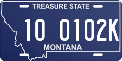 MT license plate 100102K