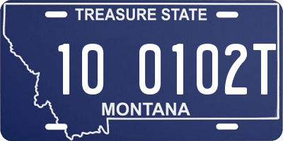 MT license plate 100102T
